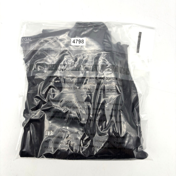 Nasty Gal Black Polyester Ribbed Scallop Hem Button Down Cropped Cardigan 8 - Picture 8 of 8